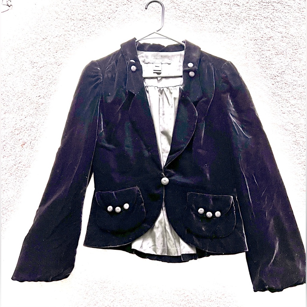 Marc Jacobs Black Velvet Blazer with Accents